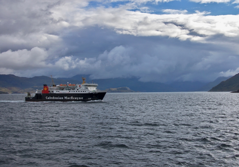 Mallaig Ferry with Knoydart in background