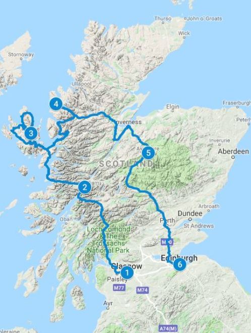 driving tour of scotland map Scotland Tours Self Drive Tour Itineraries Secret Scotland driving tour of scotland map