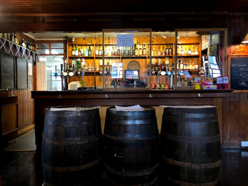 The drinks gantry at the Am Praban bar on Skye