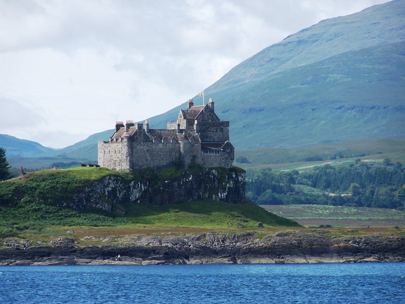 Duart Castle as viewed from the ferry as it approaches Mull