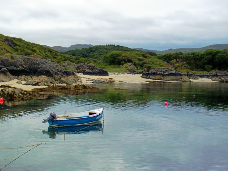 Ardtoe Beach and rowing boat