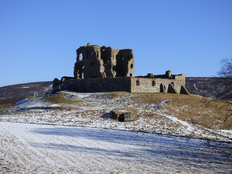 Auchindoun castle on an exposed hill top near Dufftown
