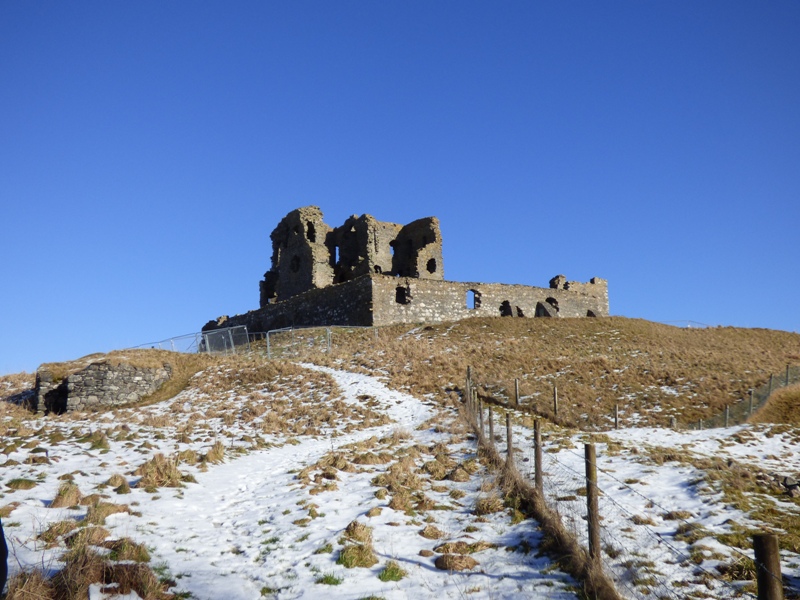 The approach to Auchindoun castle