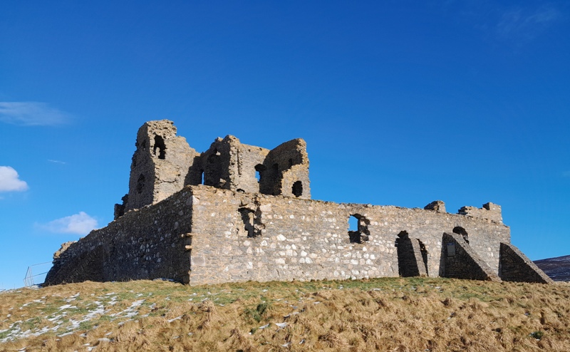 view of Auchindoun Castle from the south