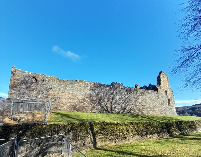 Balvenie Castle showing 13th century ditch and outer curtain wall