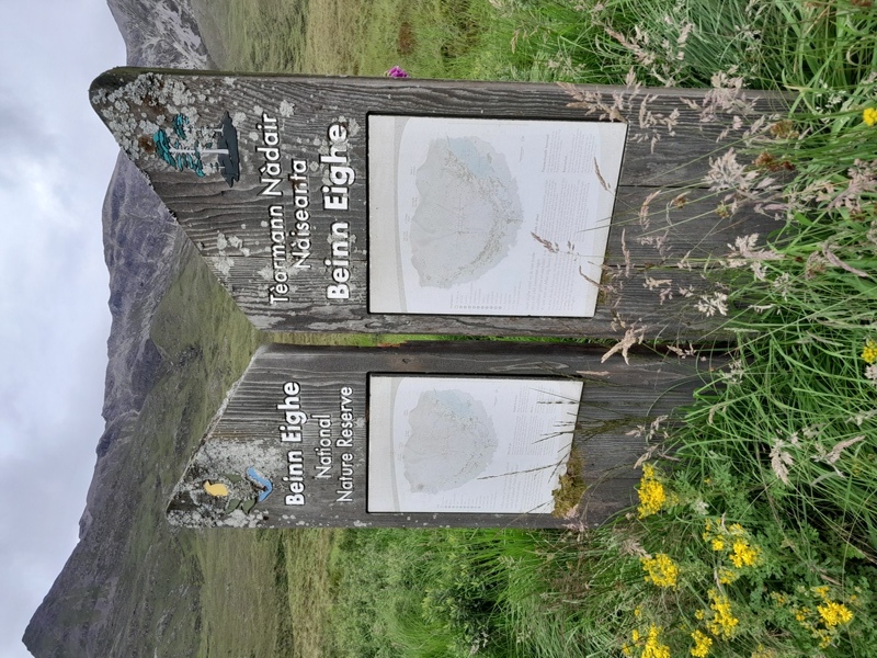 Sign for Beinn Eighe Nature Reserve
