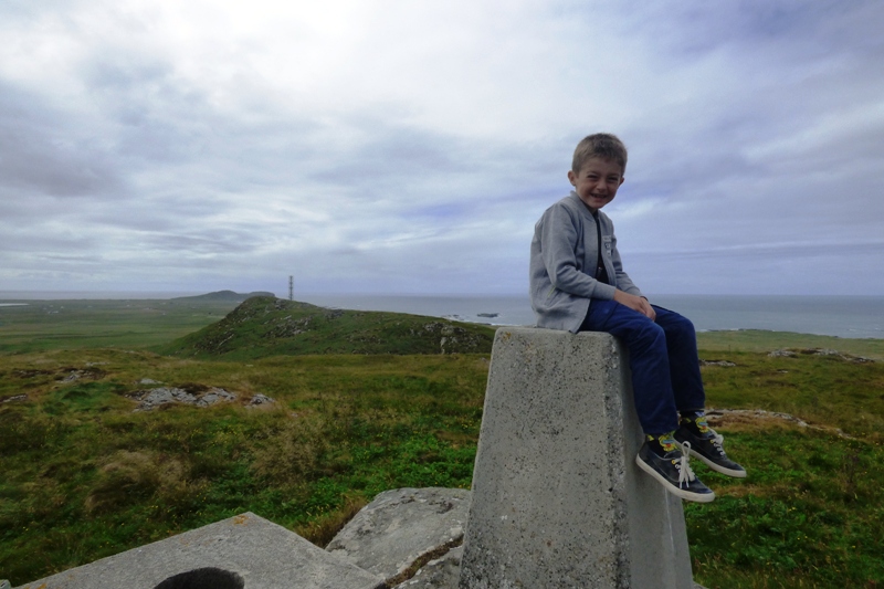 Trig point on Ben Hough on Tiree 