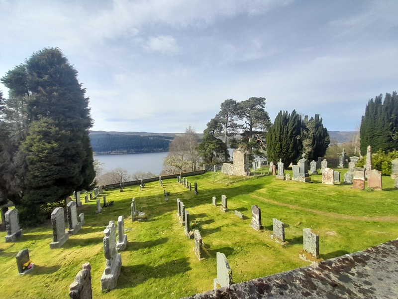 Boleskin Graveyard viewed from Old Military Road