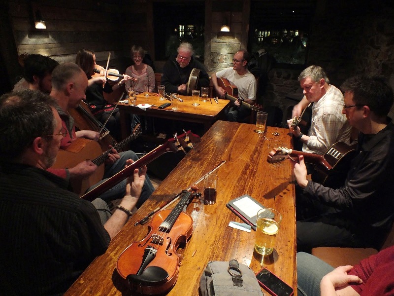 A fiddle session in the Boots Bar at the Clachaig Inn