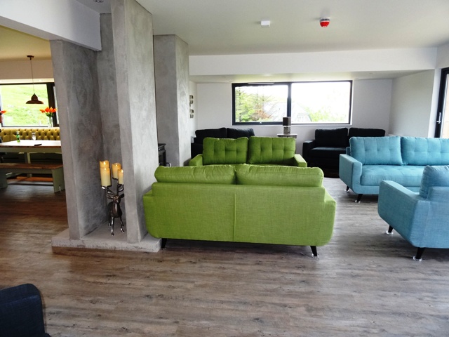 Stylish lounge in the Cowshed Bunkhouse on Skye