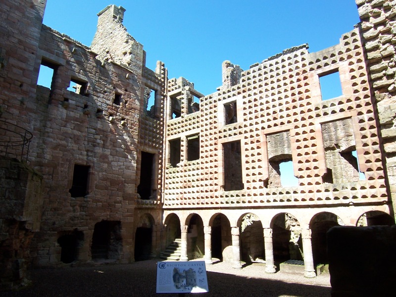 Crichton Castle courtyard with Renaissance influences