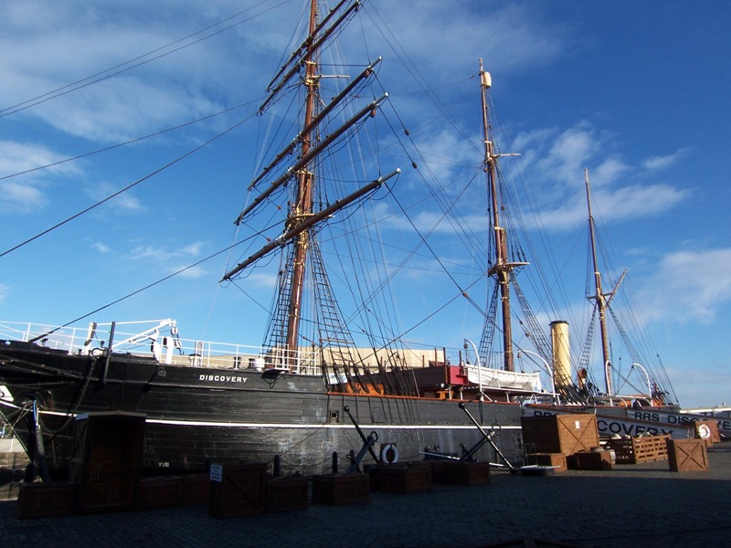 RRS Discovery in dry dock at Dundee