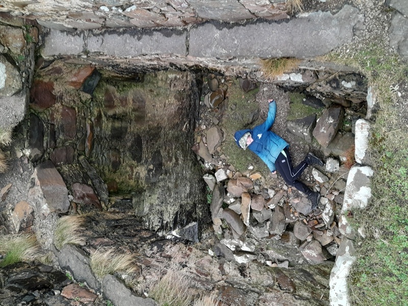 Fall hazard at Dun Scaith castles drawbridge entrance