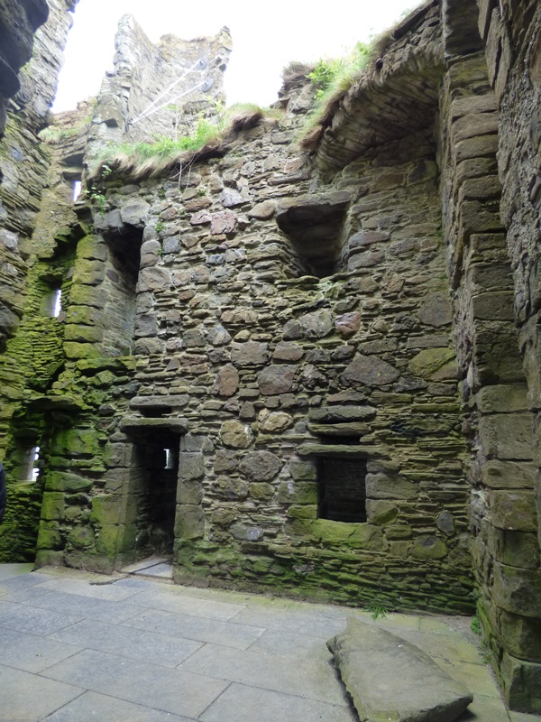 Gylen Castle interior of first floor kitchen and main hall