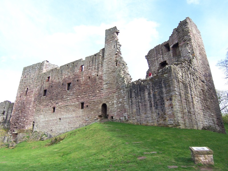 Hailes Castle viewed from banks of River Tyne