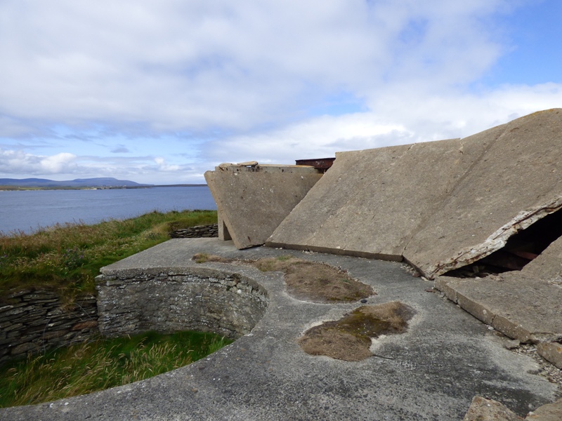 Collapsing buildings at Hoxa Head Gun Battery