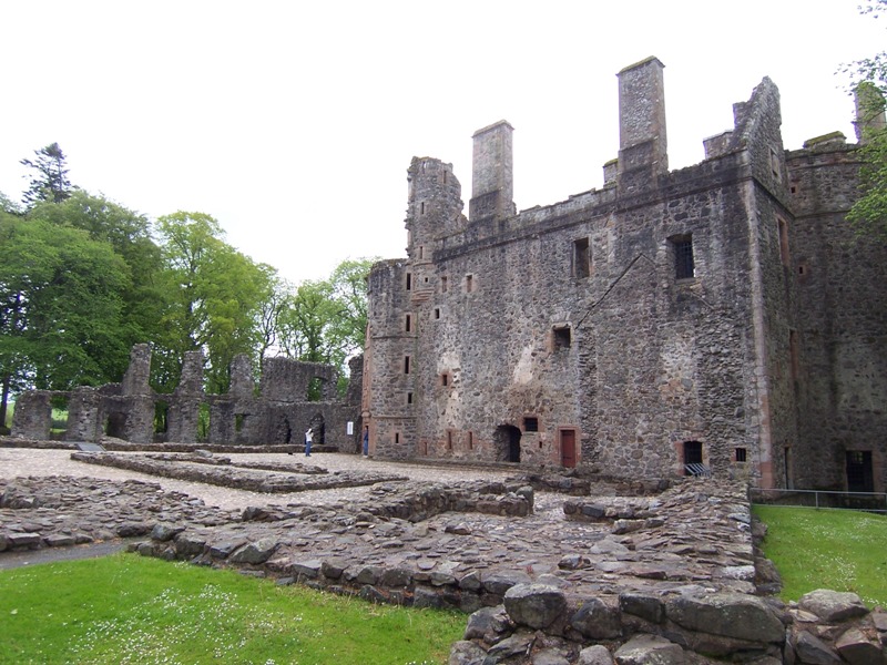 Huntly Castle viewed from courtyard