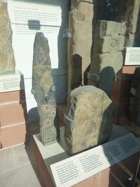 Remains of stone crosses found at Kirkmadrine Church  