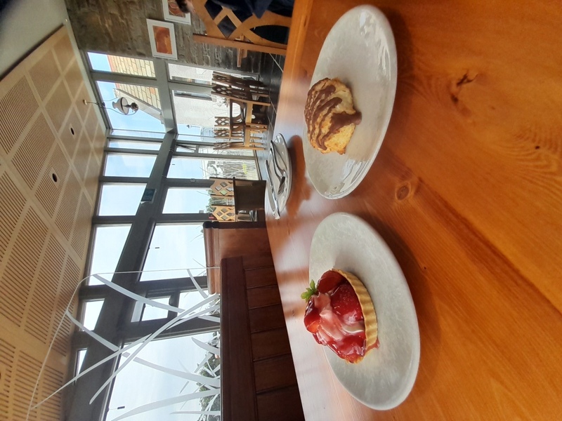 Tasty cakes and a lovely strawberry tart at the Kirk Cafe