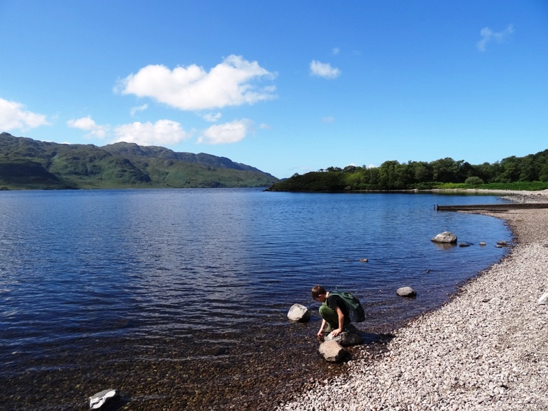 Pebble beach on Loch Morar