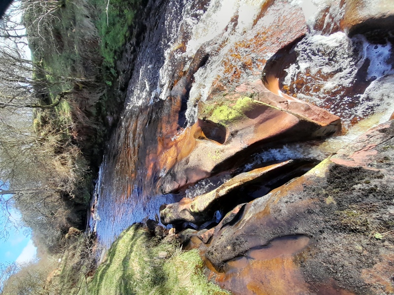 Unusual eroded rocks on a river in Arran