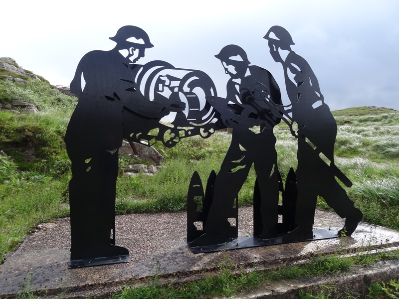 Sculpture at Cove depicting gun battery crew loading gun