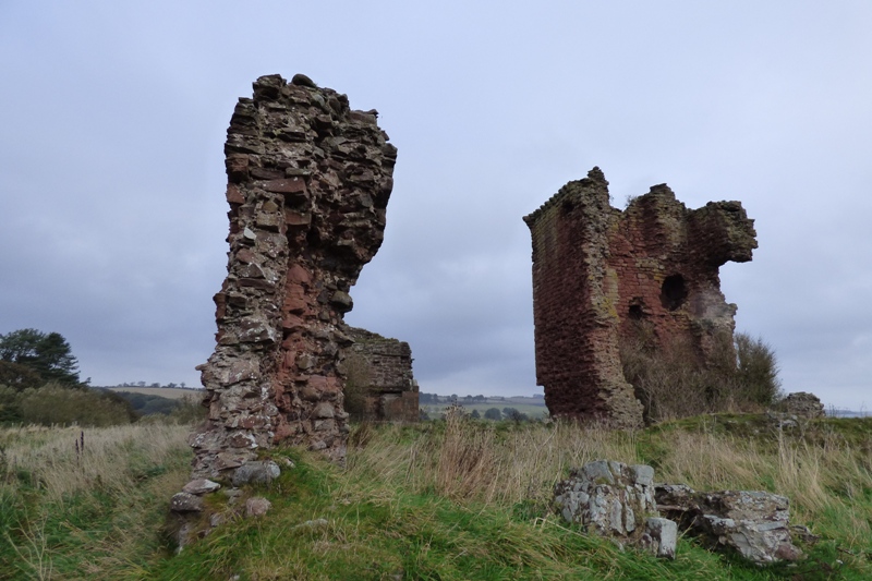 Red Castle crumbling walls defying gravity