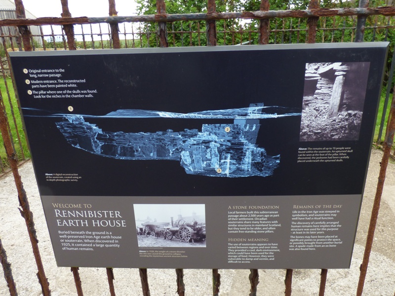 Information board showing layout of Rennibister Earth House