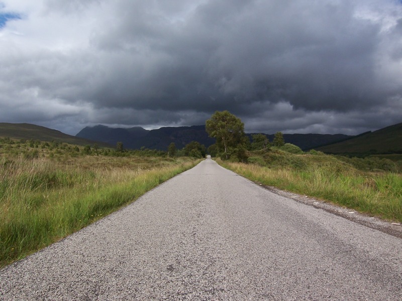 Scottish Road with menacing sky