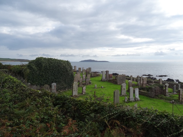 Moss covered ruins of St Columbas Chapel, Southend