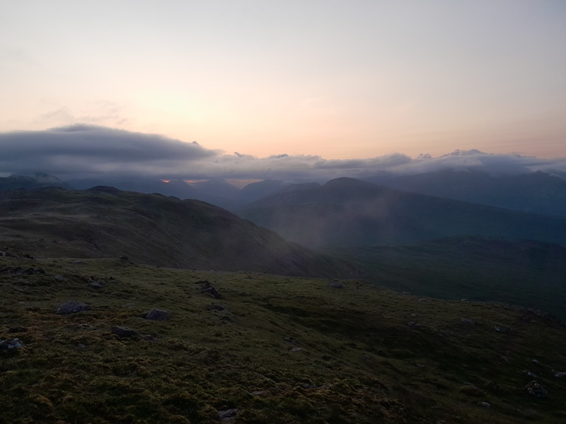 Summer Solstice Sunrise behind the mountains of Glencoe