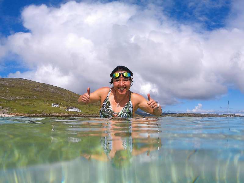 Swimming at Vatersay Bay