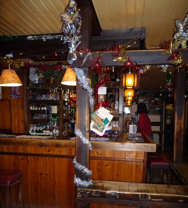 Sturdy old bar at the Tigh an Truish Inn