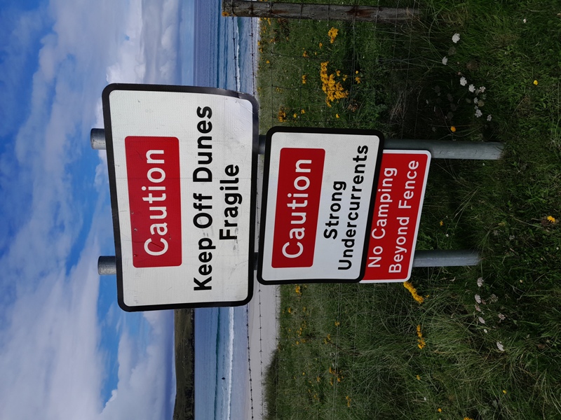 Traigh Siar dangerous currents sign