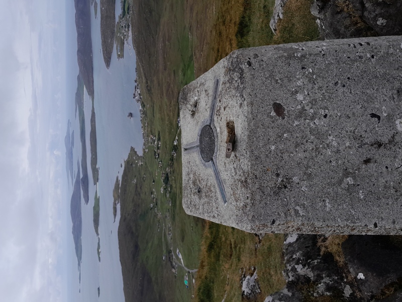 Trig point at summit of Heaval