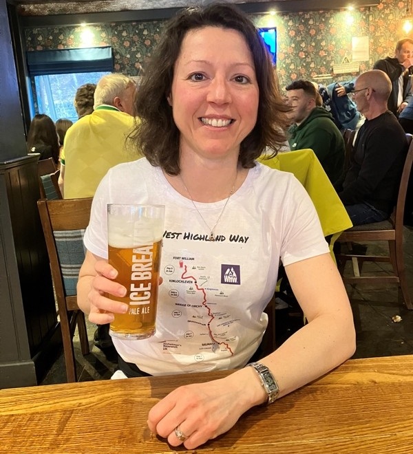 West Highland Way T Shirt with map of our 5 day route legs