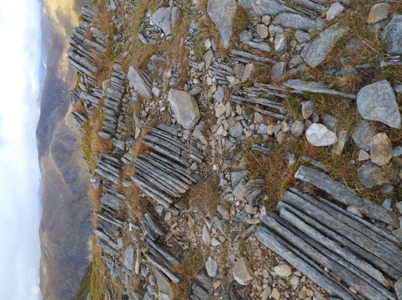 Unusual rock formations near summit of Spidean Mialach