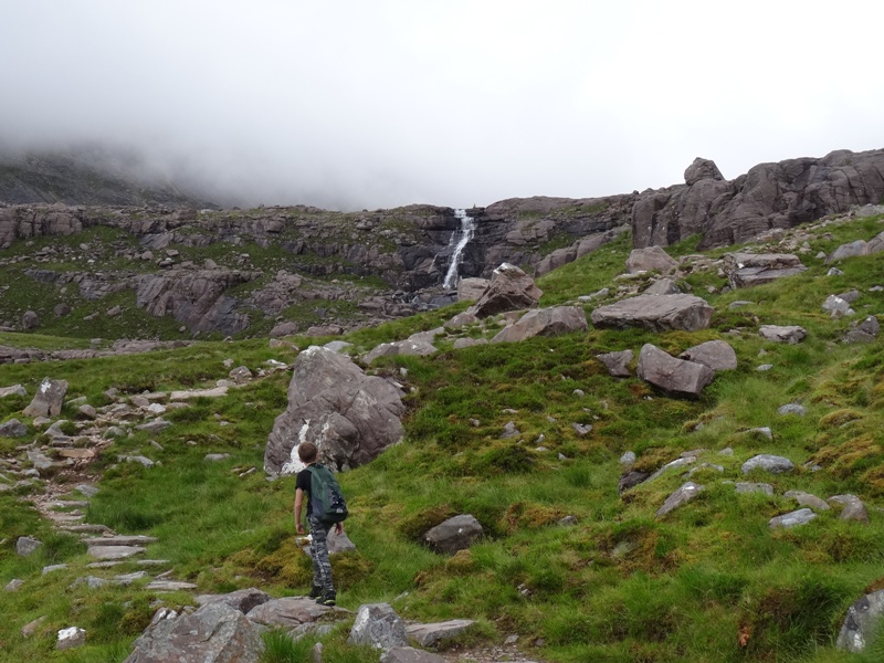 Waterfall at the outflow from Coire Mhic Fhearchair 