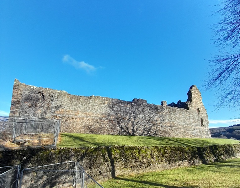 Balvenie Castle showing 13th century ditch and outer curtain wall Balvenie Castle showing 13th century ditch and outer curtain wall