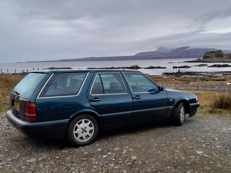 Beautiful car in remote part of Scottish Highlands Beautiful car in remote part of Scottish Highlands