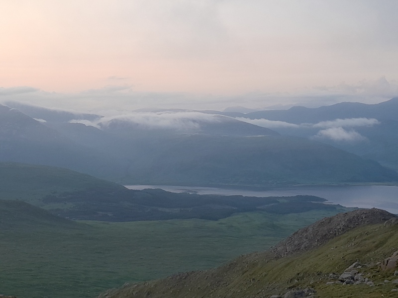 Early dawn clouds drifting over mountain tops around Loch Etive in the Highlands Early dawn clouds drifting over mountain tops around Loch Etive in the Highlands