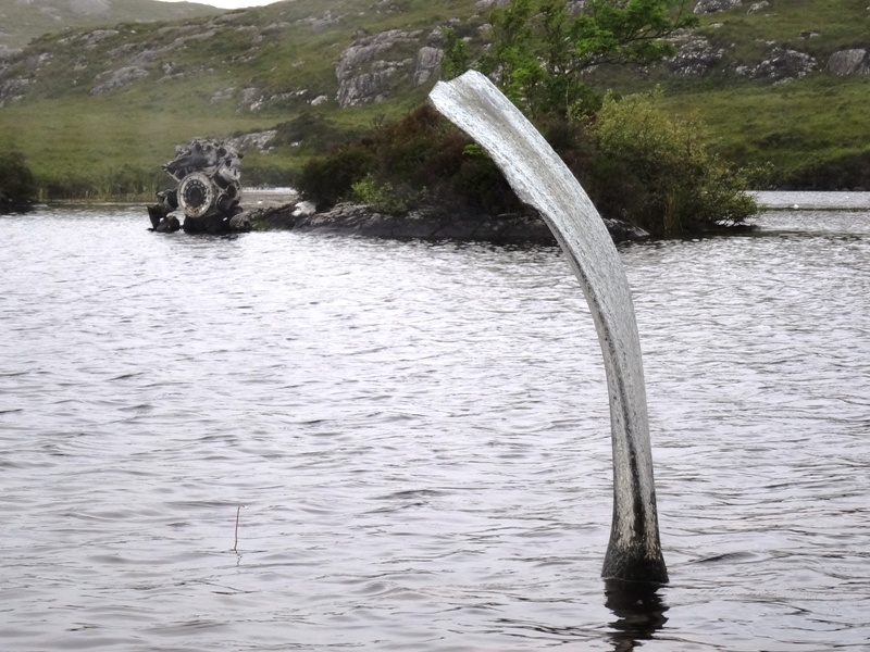B24 Liberator propeller emerging from water at the Fairy Lochs