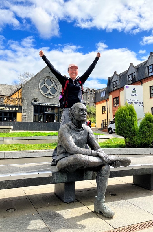 Aurelia at the end of the West Highland Way at Gordon Square in Fort William