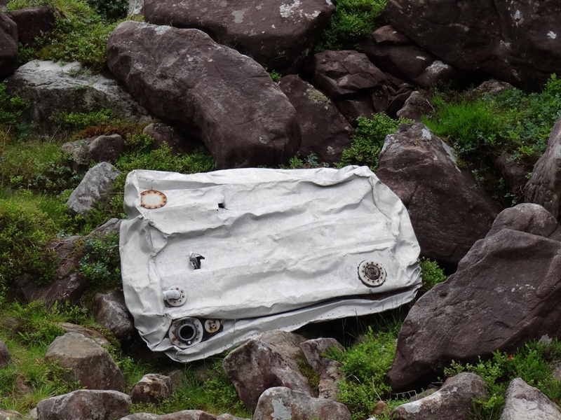 What appears to be the remains of a Lancaster fuel tank