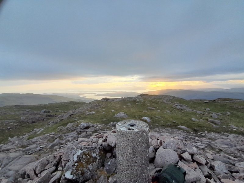 The trig point at the summit of Creach Bheinn The trig point at the summit of Creach Bheinn