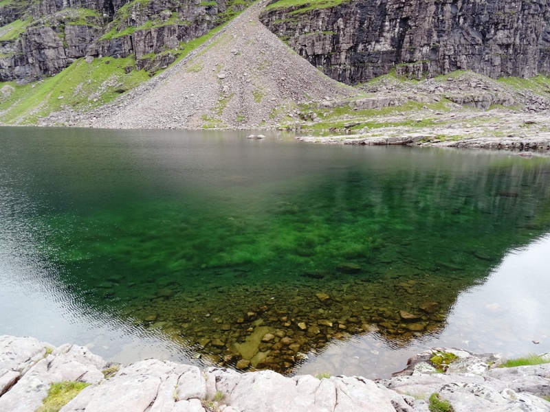 Green waters of Triple Coire Mhic Fhearchair