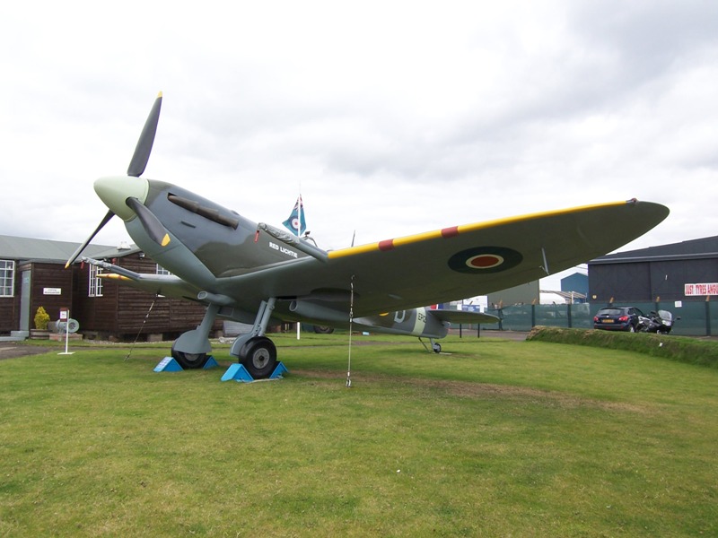 Replica Spitfire gate guardian at Montrose Air Station Replica Spitfire gate guardian at Montrose Air Station