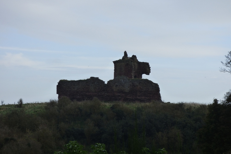 Red Castle in silhouette looking like a dog Red Castle in silhouette looking like a dog