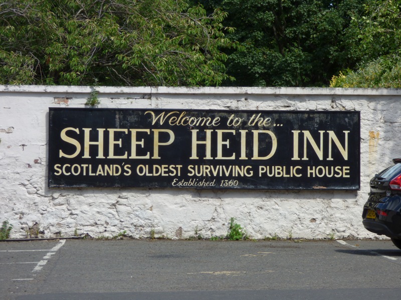 Sign for Sheep Heid Inn (Established 1360) Sign for Sheep Heid Inn (Established 1360)
