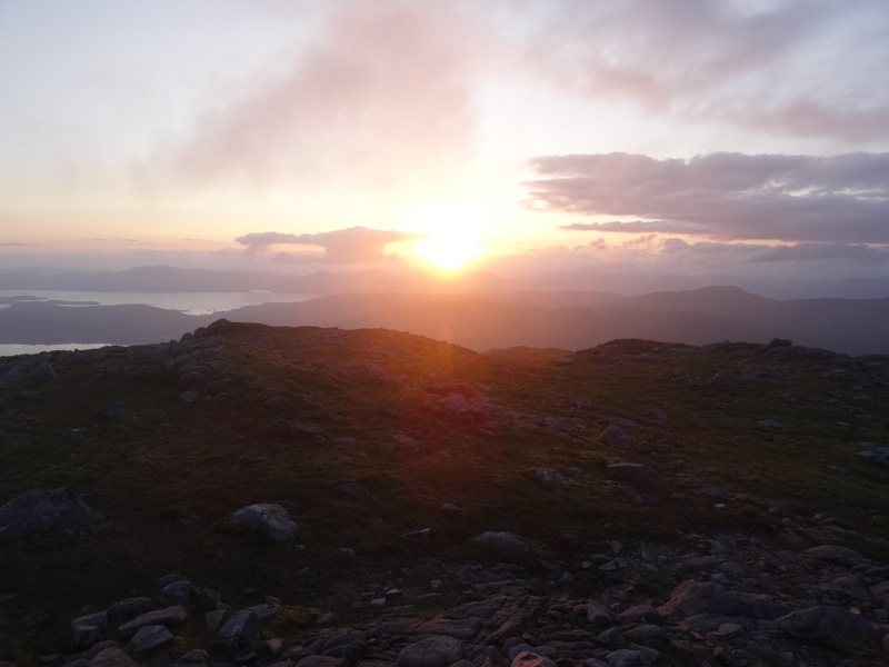 Summer Solstice Sunset from top of Creach Bheinn mountain Summer Solstice Sunset from top of Creach Bheinn mountain